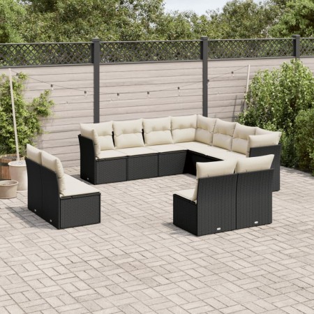 Set mit 11 Stück Gartensofas und Kissen synthetisches Rattan schwarz von , Gartensets - Ref: Foro24-3249655, Preis: 618,00 €,...