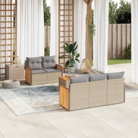 Juego de sofás jardín con cojines 6 pzas ratán sintético beige de , Conjuntos de jardín - Ref: Foro24-3227466, Precio: 376,20...