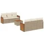 Set of 7-piece garden sofas and beige synthetic rattan cushions by , Garden sets - Ref: Foro24-3227472, Price: 488,51 €, Disc...