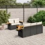 Set de sofás de jardín 6 piezas y cojines ratán sintético negro by , Garden sets - Ref: Foro24-3226623, Price: 399,60 €, Disc...