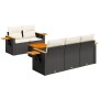 Set de sofás de jardín 6 piezas y cojines ratán sintético negro by , Garden sets - Ref: Foro24-3226623, Price: 413,26 €, Disc...