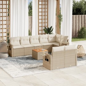 9-piece garden sofa set with beige synthetic rattan cushions by , Modular outdoor sofas - Ref: Foro24-3224651, Price: 610,63 ...