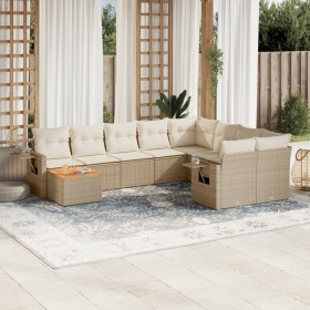 Garden sofa set with beige cushions 10 pieces synthetic rattan by , Modular outdoor sofas - Ref: Foro24-3224728, Price: 631,6...