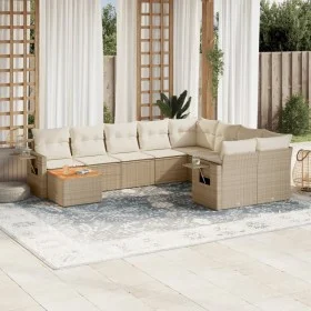 Garden sofa set with beige cushions 10 pieces synthetic rattan by , Modular outdoor sofas - Ref: Foro24-3224728, Price: 668,7...
