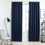 Verdunkelungsvorhänge mit Haken 2 Stück blau 140x175 cm von vidaXL, Vorhänge und Gardinen - Ref: Foro24-134454, Preis: 31,64 ...