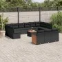 Garden sofa and cushion set 14 pieces black synthetic rattan by , Garden sets - Ref: Foro24-3228141, Price: 882,09 €, Discoun...