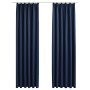 Verdunkelungsvorhänge mit Haken 2 Stück blau 140x175 cm von vidaXL, Vorhänge und Gardinen - Ref: Foro24-134454, Preis: 32,28 ...