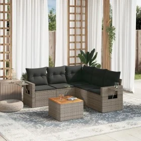 6-piece garden furniture set and gray synthetic rattan cushions by , Modular outdoor sofas - Ref: Foro24-3224562, Price: 361,...