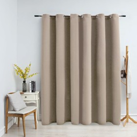 Cortina opaca con anillas de metal beige 290x245 cm