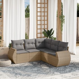 Juego de sofás jardín con cojines 5 pzas ratán sintético beige de , Conjuntos de jardín - Ref: Foro24-3221348, Precio: 347,43...