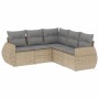 Garden sofa set with cushions 5 pieces beige synthetic rattan by , Garden sets - Ref: Foro24-3221348, Price: 347,43 €, Discou...