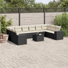 11-teiliges Gartensofa-Set und schwarze synthetische Rattankissen von , Gartensets - Ref: Foro24-3223075, Preis: 673,52 €, Ra...