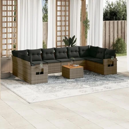 11-piece garden sofa set and gray synthetic rattan cushions by , Modular outdoor sofas - Ref: Foro24-3224737, Price: 634,23 €...