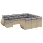11-piece garden sofa set with beige synthetic rattan cushions by , Garden sets - Ref: Foro24-3225191, Price: 691,24 €, Discou...
