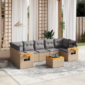 Garden sofa set with beige cushions 8 pcs PE rattan by , Garden sets - Ref: Foro24-3226654, Price: 515,45 €, Discount: %