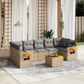 Garden sofa set with beige cushions 8 pcs PE rattan by , Garden sets - Ref: Foro24-3226654, Price: 526,23 €, Discount: %
