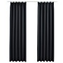 Verdunkelungsvorhänge mit Haken 2 Stück schwarz 140x175 cm von vidaXL, Vorhänge und Gardinen - Ref: Foro24-134414, Preis: 37,...