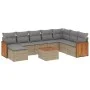 9-teiliges Gartensofa-Set mit beigen synthetischen Rattankissen von , Gartensets - Ref: Foro24-3227935, Preis: 546,85 €, Raba...