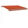 Manual retractable awning with orange and brown LED 300x250 cm by , Awnings - Ref: Foro24-3068865, Price: 262,58 €, Discount: %