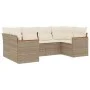 Garden sofa set with cushions 6 pieces beige synthetic rattan by , Garden sets - Ref: Foro24-3258663, Price: 456,53 €, Discou...