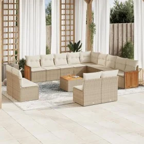 14-teiliges Gartensofa-Set mit beigen synthetischen Rattankissen von , Gartensets - Ref: Foro24-3260574, Preis: 938,54 €, Rab...