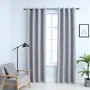 Blackout curtains with metal rings 2 pieces gray 140x245 cm by vidaXL, Curtains and curtains - Ref: Foro24-134466, Price: 40,...