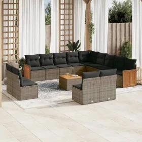 Set de sofás de jardín 14 pzas con cojines ratán sintético gris de , Conjuntos de jardín - Ref: Foro24-3260576, Precio: 860,4...