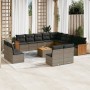 14-piece garden sofa set with gray synthetic rattan cushions by , Garden sets - Ref: Foro24-3260576, Price: 856,70 €, Discoun...