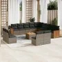 14-piece garden sofa set with gray synthetic rattan cushions by , Garden sets - Ref: Foro24-3260576, Price: 860,54 €, Discoun...