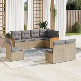 Gartensofa-Set mit beigen Kissen 8 Stück PE-Rattan von , Gartensets - Ref: Foro24-3227725, Preis: 502,13 €, Rabatt: %