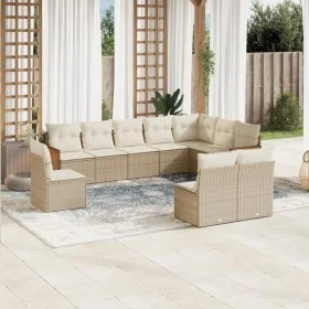 Gartensofa-Set mit beigen Kissen, 10-teilig, synthetisches Rattan von , Gartensets - Ref: Foro24-3227752, Preis: 643,88 €, Ra...