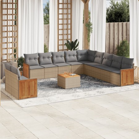 12-teiliges Gartensofa-Set und braune synthetische Rattankissen von , Gartensets - Ref: Foro24-3227816, Preis: 775,14 €, Raba...