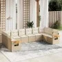 Garden sofa set with beige cushions 10 pieces synthetic rattan by , Garden sets - Ref: Foro24-3227164, Price: 701,75 €, Disco...