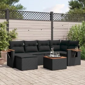 7-piece garden dining set and black synthetic rattan cushions by , Garden sets - Ref: Foro24-3227021, Price: 444,87 €, Discou...