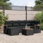 7-teiliges Garten-Essset und schwarze Kissen aus synthetischem Rattan von , Gartensets - Ref: Foro24-3227021, Preis: 445,21 €...