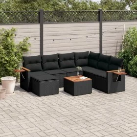 8-piece garden sofa set and black synthetic rattan cushions by , Garden sets - Ref: Foro24-3227049, Price: 511,14 €, Discount: %
