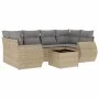 7-piece garden sofa set and beige synthetic rattan cushions by , Garden sets - Ref: Foro24-3221118, Price: 464,71 €, Discount: %