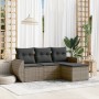 4-piece garden sofa set and gray synthetic rattan cushions by , Garden sets - Ref: Foro24-3221269, Price: 259,02 €, Discount: %