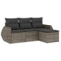 4-piece garden sofa set and gray synthetic rattan cushions by , Garden sets - Ref: Foro24-3221269, Price: 259,02 €, Discount: %