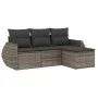 4-teiliges Gartensofa-Set und graue synthetische Rattankissen von , Gartensets - Ref: Foro24-3221269, Preis: 268,91 €, Rabatt: %