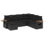 Set de comedor de jardín 7 pzas y cojines ratán sintético negro de , Conjuntos de jardín - Ref: Foro24-3227042, Precio: 472,4...