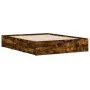 Smoked oak engineered wood bed with drawers 150x200 cm by , Beds and slatted bases - Ref: Foro24-3207270, Price: 156,90 €, Di...