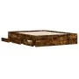 Smoked oak engineered wood bed with drawers 150x200 cm by , Beds and slatted bases - Ref: Foro24-3207270, Price: 156,90 €, Di...