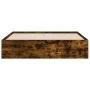 Smoked oak engineered wood bed with drawers 150x200 cm by , Beds and slatted bases - Ref: Foro24-3207270, Price: 156,90 €, Di...