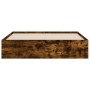 Smoked oak engineered wood bed with drawers 150x200 cm by , Beds and slatted bases - Ref: Foro24-3207270, Price: 158,86 €, Di...