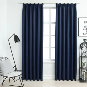 Blackout curtains with hooks 2 units blue 140x245 cm by vidaXL, Curtains and curtains - Ref: Foro24-134456, Price: 32,39 €, D...