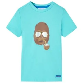Kurzarm-T-Shirt für Kinder in Aquamarinfarbe 92 von , Kinder-T-Shirts - Ref: Foro24-11619, Preis: 8,06 €, Rabatt: %