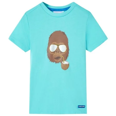 Camiseta infantil de manga corta color aguamarina 92 de , Camisetas para niños - Ref: Foro24-11619, Precio: 8,06 €, Descuento: %