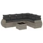 7-piece garden sofa set with gray PE rattan cushions by , Garden sets - Ref: Foro24-3221419, Price: 447,14 €, Discount: %