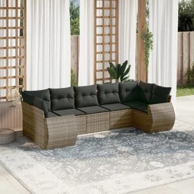 7-piece garden sofa set with gray PE rattan cushions by , Modular outdoor sofas - Ref: Foro24-3221789, Price: 474,42 €, Disco...